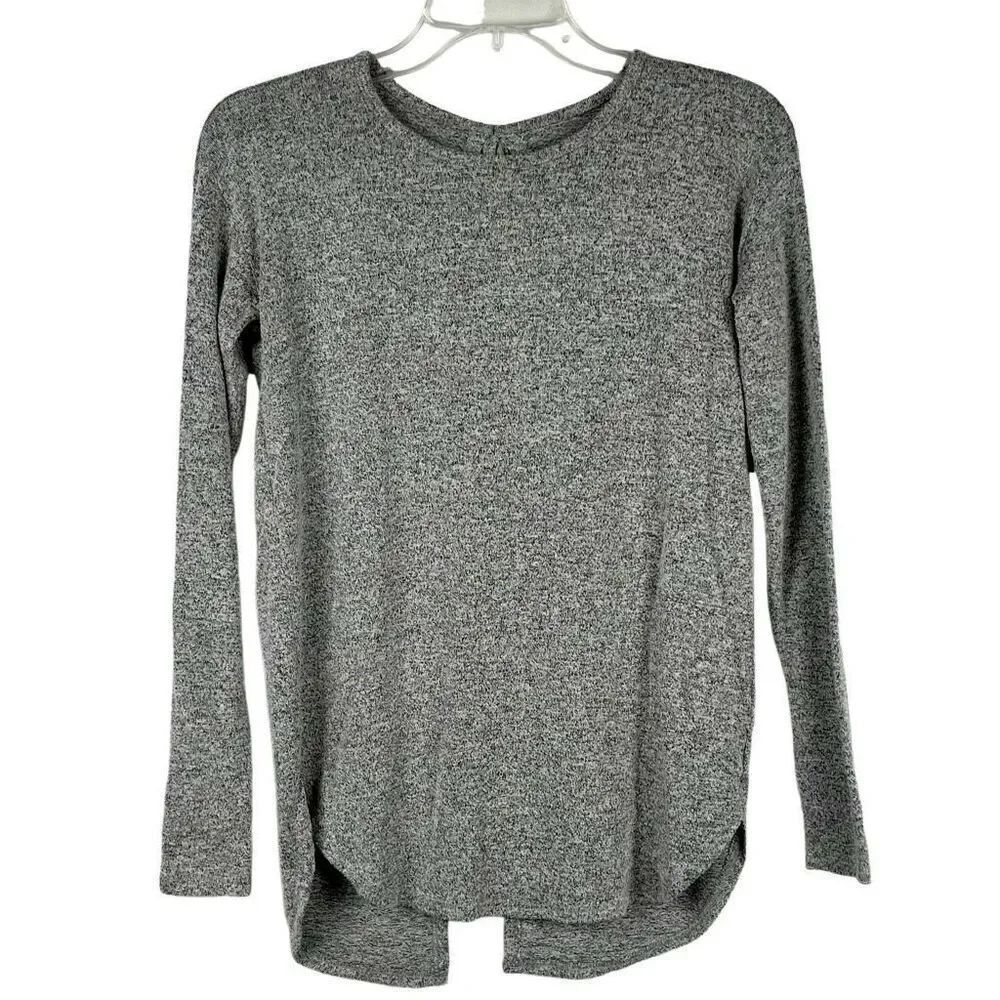 Aerie Just Add Leggings Gray Long Sleeve Open Back Sweater XS